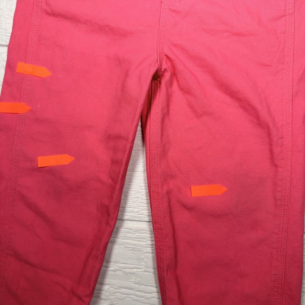 Carhartt Girls Loose Fit Canvas Bib Overalls Pink Lemonade 3T Workwear Kids - Picture 12 of 12